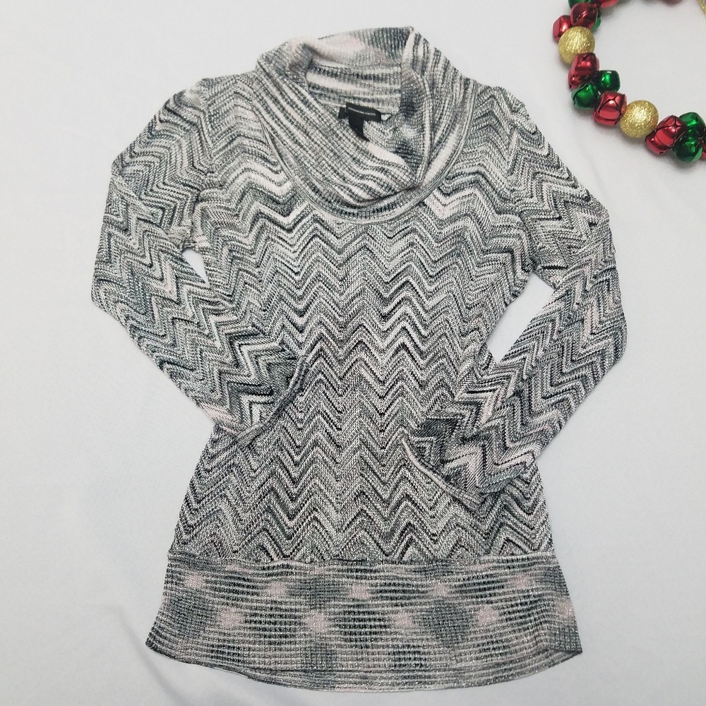 INC Sweater Size L - Gray, Pink & White